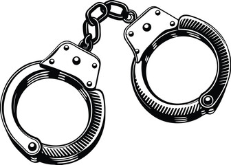 handcuffed silhouette icon  vector illustration.