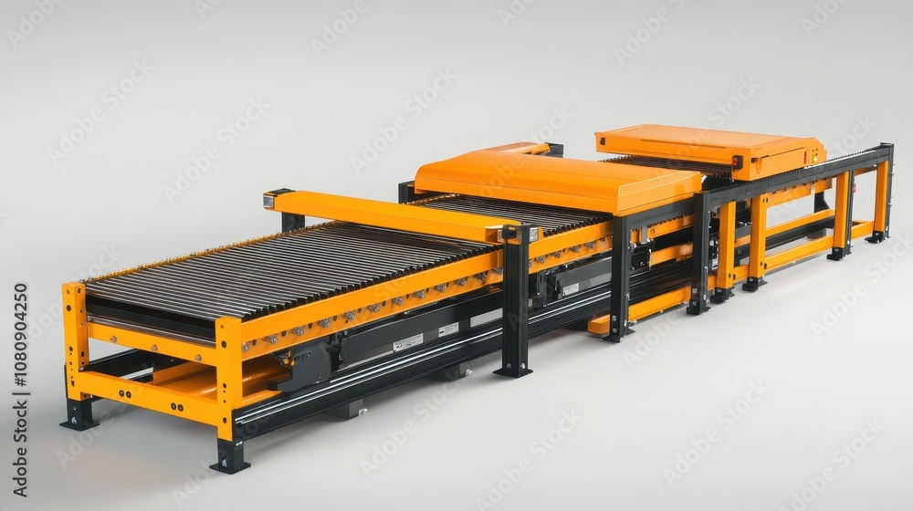 Poster warehouse automation technology in action with conveyor