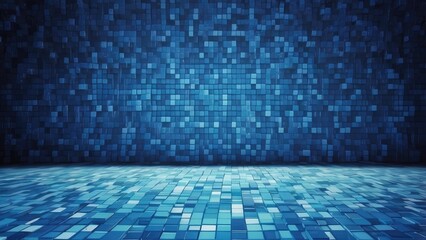 Blue digital background bitmaps pixels.