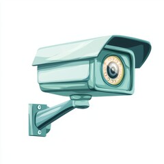 A Modern Surveillance Camera Icon Designed for Security Systems, Featuring a Sleek, Minimalistic Style with Realistic Lens Detail for Digital Use