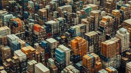 Obraz premium Warehouse filled with racks of goods awaiting