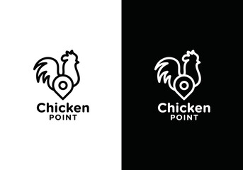 Chicken farm location logo template, chicken farming and cultivation location logo