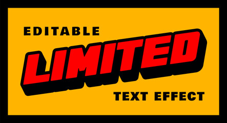 limited retro style editable text effect for poster, logo, t-shirt, merchandise