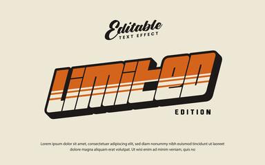limited retro vintage style editable text effect for poster, logo, t-shirt, merchandise