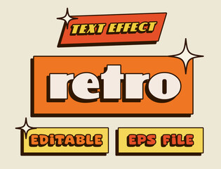 retro groovy style editable text effect type for poster, logo, title, t-shirt, merchandise