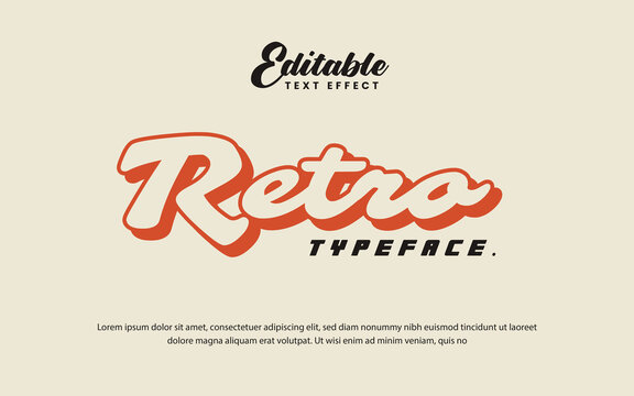 retro typeface style editable text effect for poster, logo, t-shirt, merchandise