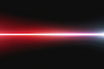 Naklejka premium Red Glowing Light Effect on Black Background - Abstract Horizontal Gradient Line with Lens Flare Design