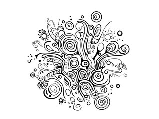 Summer themed coloring book page