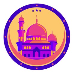 Graphical Mosque Design with white Background