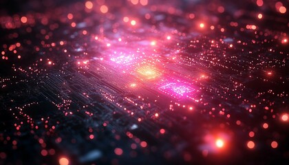 Fototapeta premium Quantum Encryption for Next-Level Security, quantum computer generating complex encryption algorithms, with virtual particles representing data protection