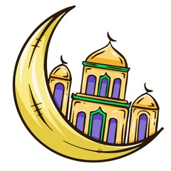 Graphical Mosque Design with white Background