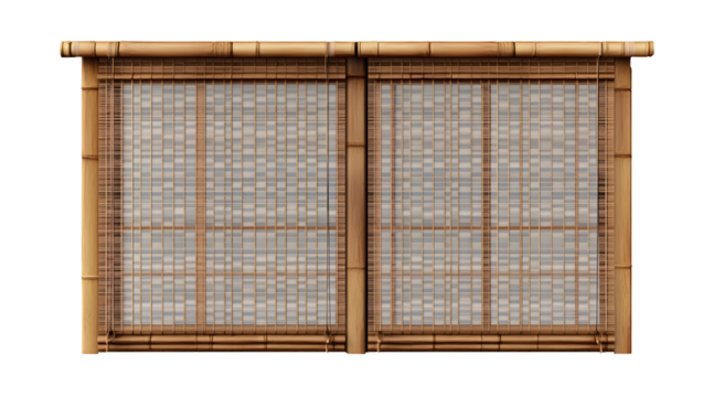 Set of bamboo blinds or shades on a transparent background. isolated background.