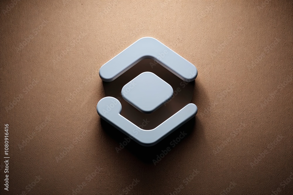 Poster creative 3d symbol on a textured backdrop for modern software applications