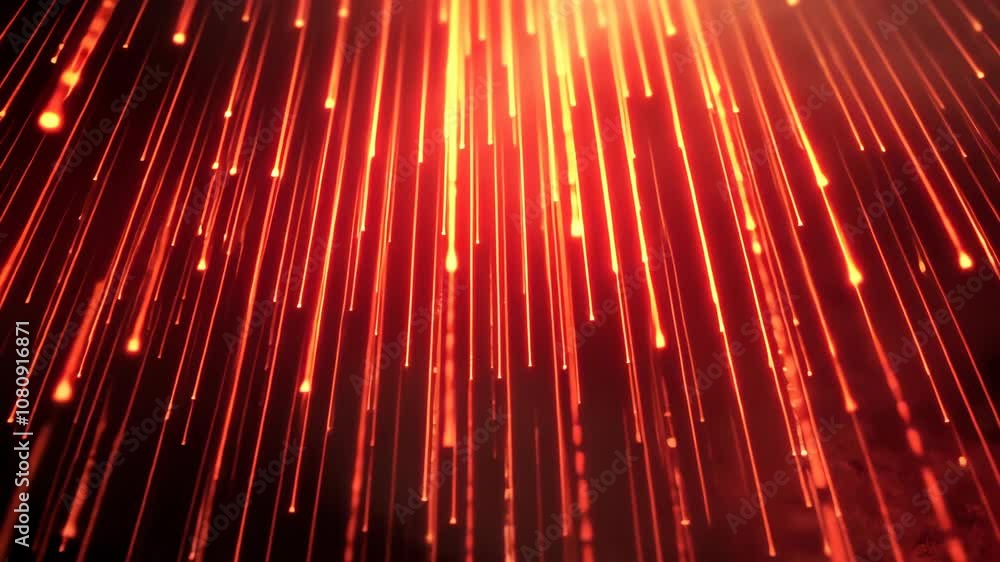 Aufkleber fiery red and black abstract background with glowing vertical lines and bokeh for vibrant graphic de