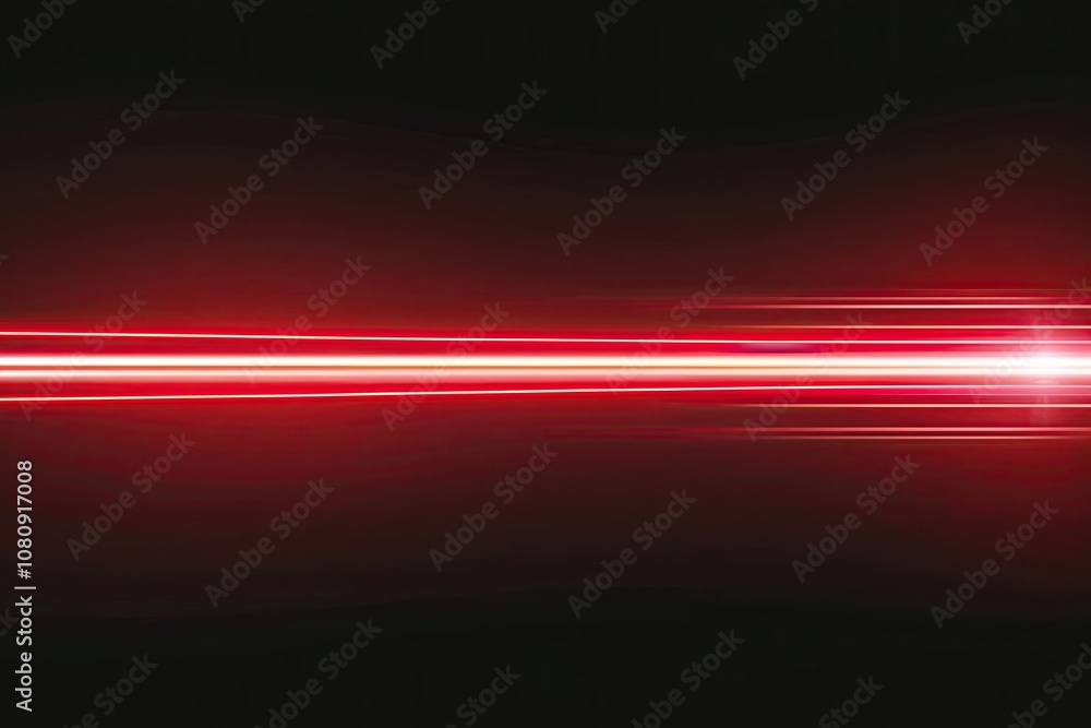 Aufkleber red neon light effect on dark background abstract horizontal gradient with lens flare design