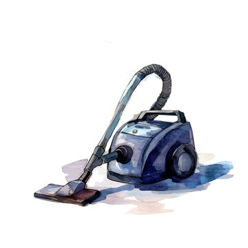 recommend clip art: A watercolor vector of a Vacuum Cleaner, isolated on a white background. Vacuum Cleaner vector.