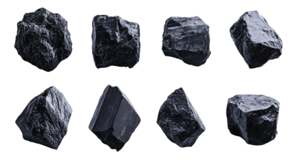 Set of coal on a white background. isolated background.