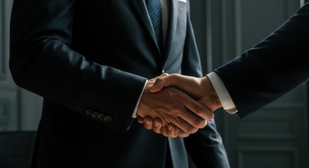 Professional business handshake in corporate environment