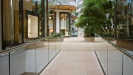 Blurred view of luxurious monaco street with bokeh effect, showcasing outdoors elegance and defocused background in a high-end shopping area.