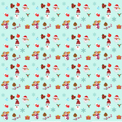 Classic Christmas hand draw doodle seamless patten for season greeting winter x'mas holiday