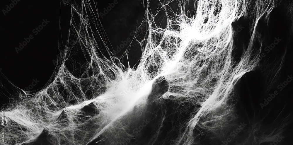 Poster close-up of a spiderweb with intricate details.