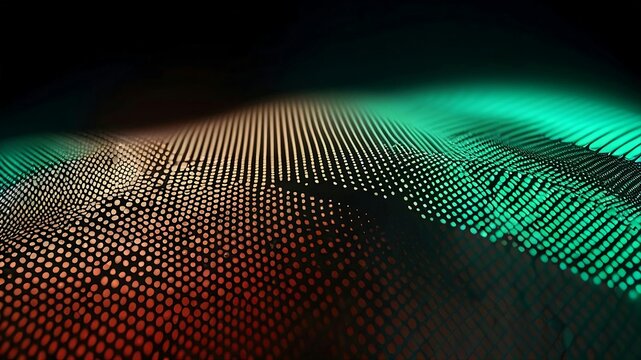 Fluorescent abstract mesh-like background with dotted surface. Author Artist Nadia Russ.