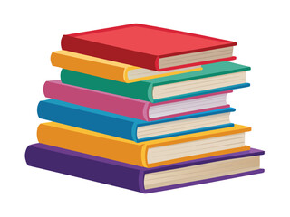 stack of colorful books, Books icon clipart illustration