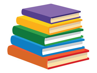 stack of colorful books, Books icon clipart illustration