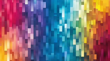Abstract Colorful Mosaic Background: Geometric Pixel Art, Rainbow Hues, Stained Glass Effect