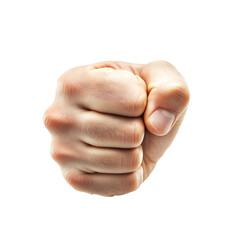 Powerful Clenched Fist in Front View Isolated Emphasizing Hand Posture