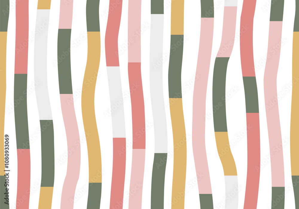 Poster colorful line doodle seamless pattern. simple childish hand drawn seamless pattern. random colorful 