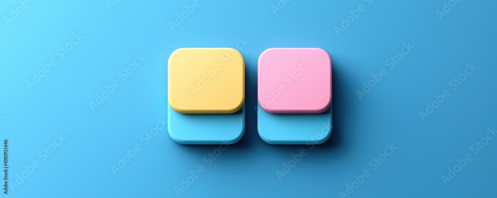 Poster modern minimalistic app icon featuring colorful abstract squares