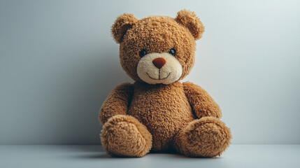 Obraz premium Sweet Plush Teddy Bear in Soft Colors perfect for adding warmth to any space.