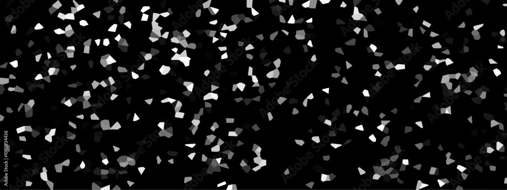 Poster Abstract Dark and white Broken Stained 3d Geometric Retro tiles pattern. Seamless Geometric Retro tiles pattern. Frame confetti texture for holiday, postcard, website, birthday 