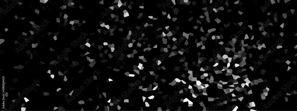 Poster Abstract Dark and white Broken Stained 3d Geometric Retro tiles pattern. Seamless Geometric Retro tiles pattern. Frame confetti texture for holiday, postcard, website, birthday 