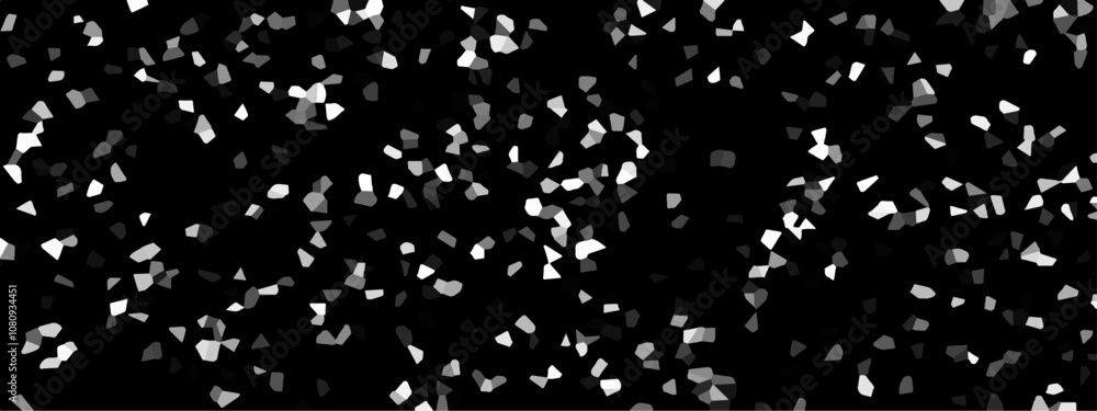 Poster Abstract Dark and white Broken Stained 3d Geometric Retro tiles pattern. Seamless Geometric Retro tiles pattern. Frame confetti texture for holiday, postcard, website, birthday 