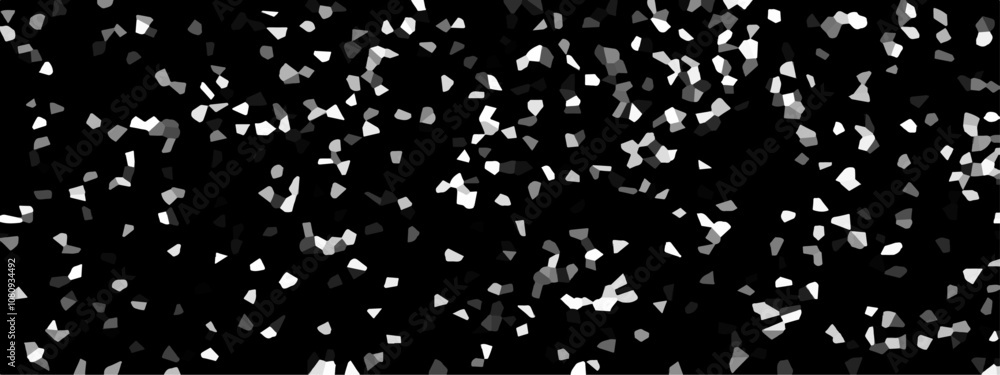 Poster Abstract Dark and white Broken Stained 3d Geometric Retro tiles pattern. Seamless Geometric Retro tiles pattern. Frame confetti texture for holiday, postcard, website, birthday 