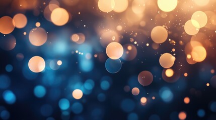 Glittering abstract lights transitioning from blue to brown hues