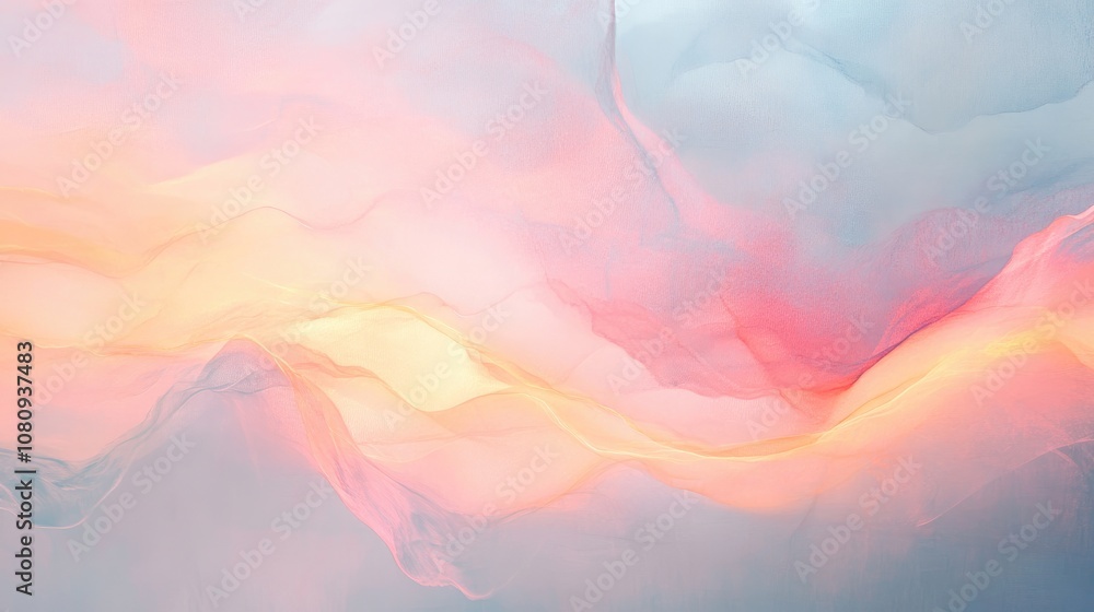 Poster soothing abstract backdrop featuring soft pastel hues and tranquil illumination ideal for creating a