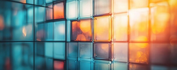 Colorful abstract geometric background with vibrant light effects