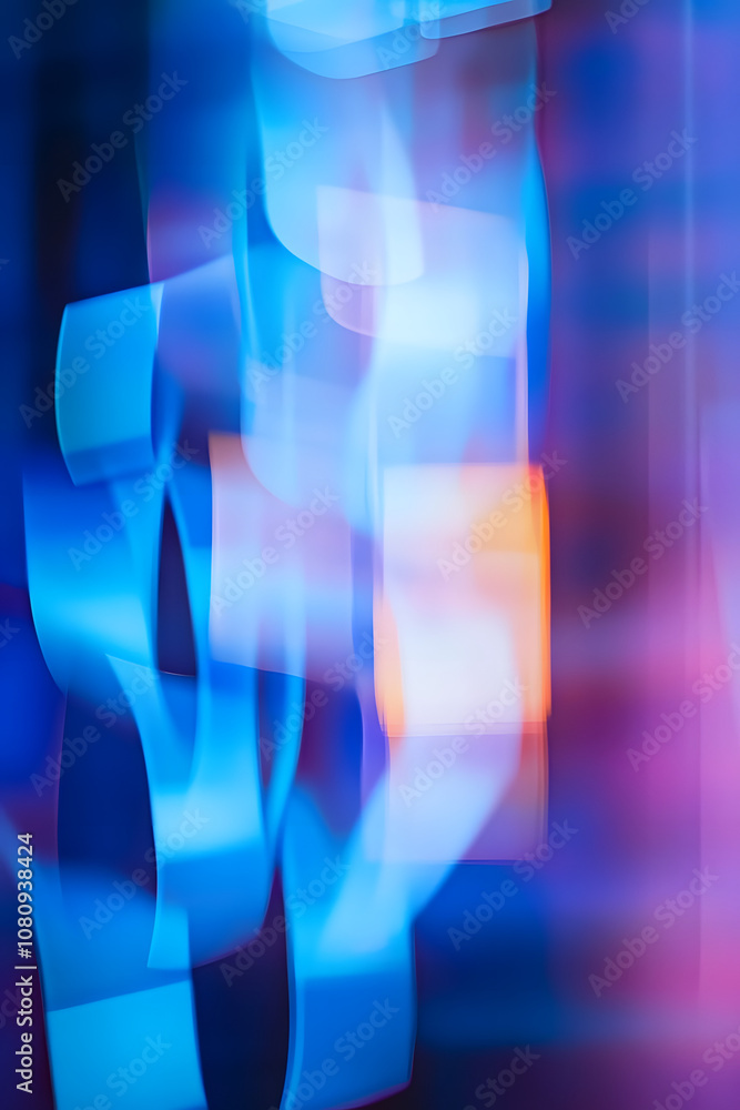 Poster blurred abstract / blue violet gradient background square bokeh, beautiful technological modern back