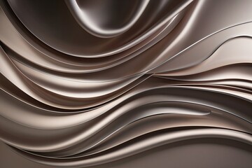 Melodic Flowing Lines Panorama with Textured Satin Waves