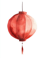 Obraz premium Red paper lantern, traditional decoration for Lunar New Year celebrations