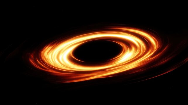 Blackhole 3D visualization in space, glowing mass of swirling energy, event horizon edge, cosmic void, high-detailed space phenomena, energy distortion effects