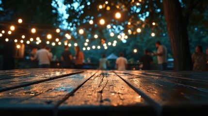 The Wooden Table with Lights