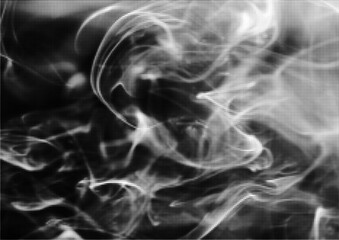 Halftone vector smoke texture with a transparent background