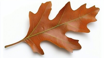 A close-up of a vibrant oak leaf showcasing rich autumn colors.