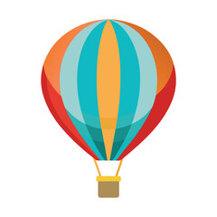 Fototapeta premium Vibrant hot-air balloon isolated on a white background