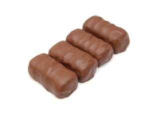 Big chocolate candy on a white background
