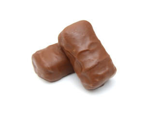Big chocolate candy on a white background